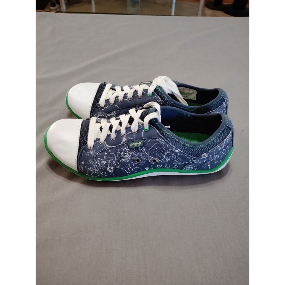 Dr Scholls JAMIE Sneakers Blue Comfort 10M Massaging Gel Insoles Preppy Athletic - Picture 4 of 9